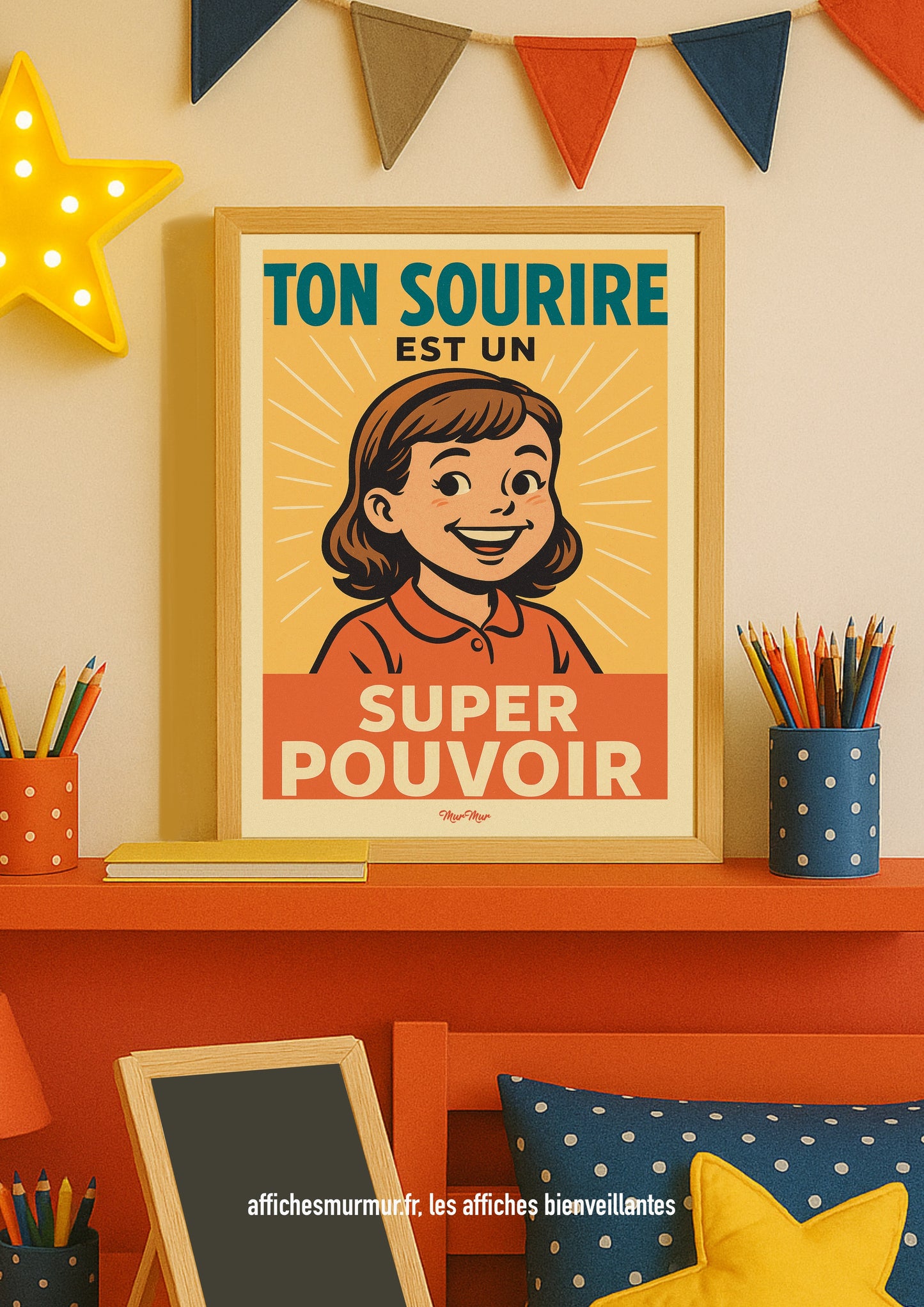 Affiche vintage « Ton sourire est un super pouvoir »
