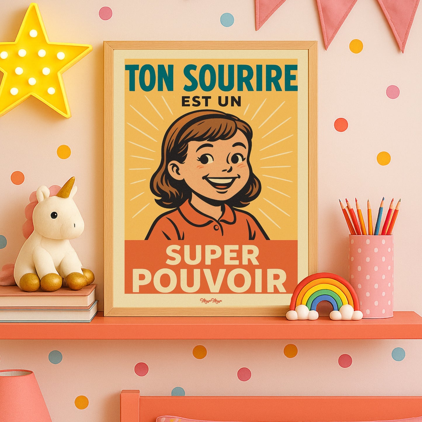 Affiche vintage « Ton sourire est un super pouvoir »