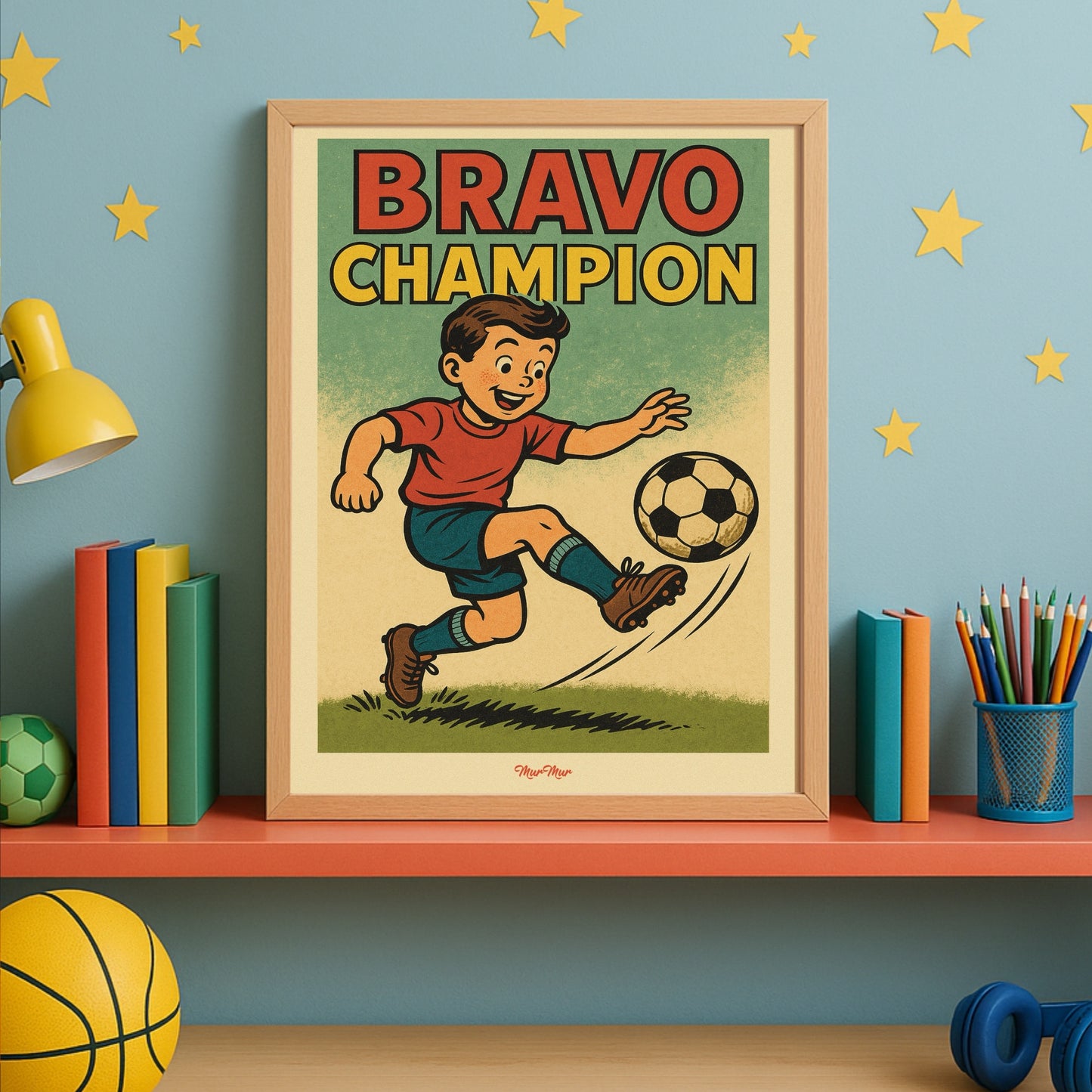 Affiche Vintage Bravo Champion – Poster Sportif pour Enfants
