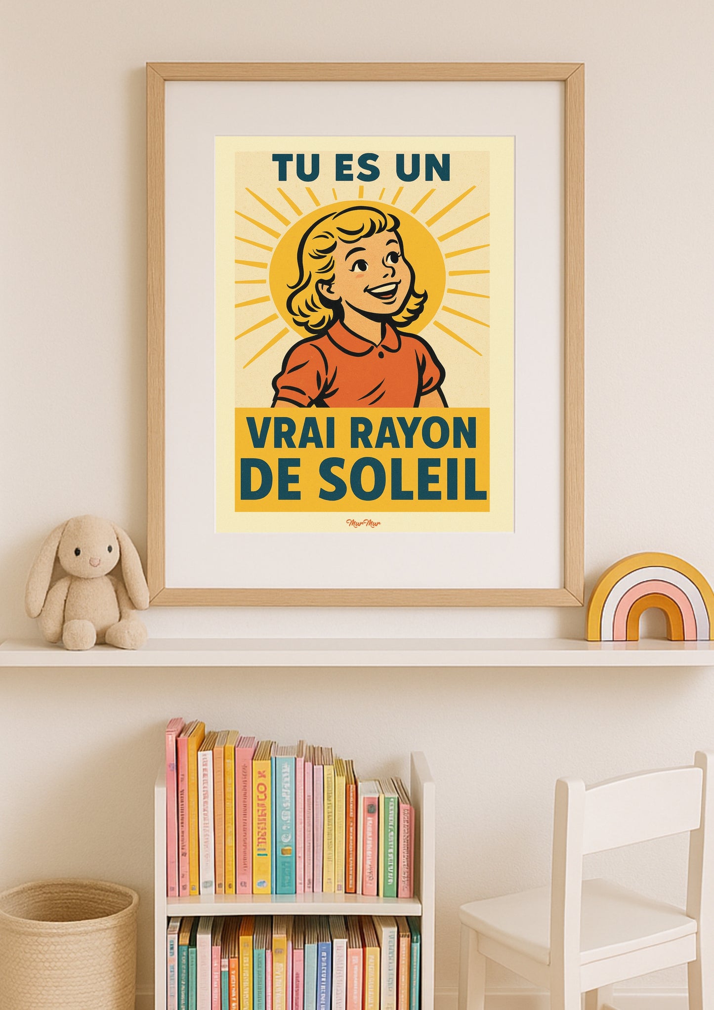 Affiche “Tu es un vrai rayon de soleil” – Style vintage pour chambre de fille