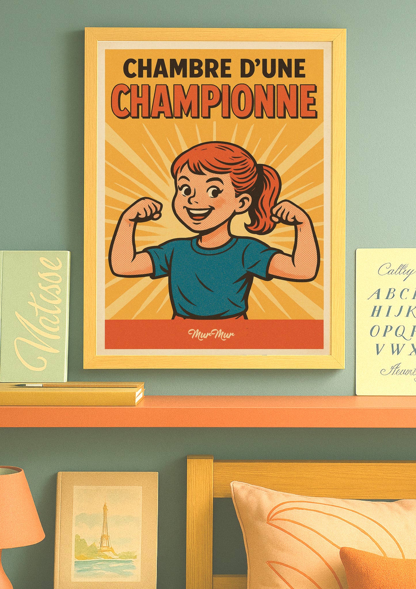 Affiche Vintage Années 50 - Chambre d'une Championne pour Petite Fille