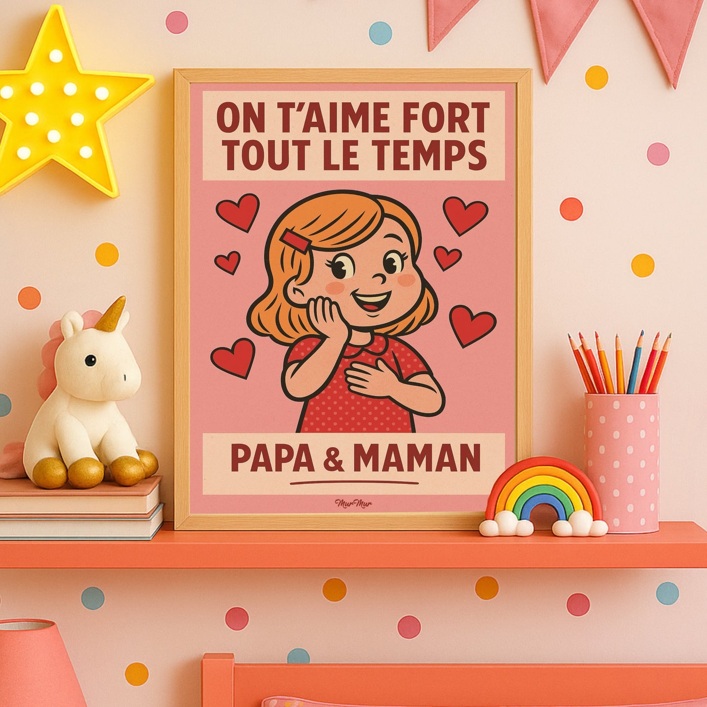 Affiche "On t'aime fort tout le temps"
