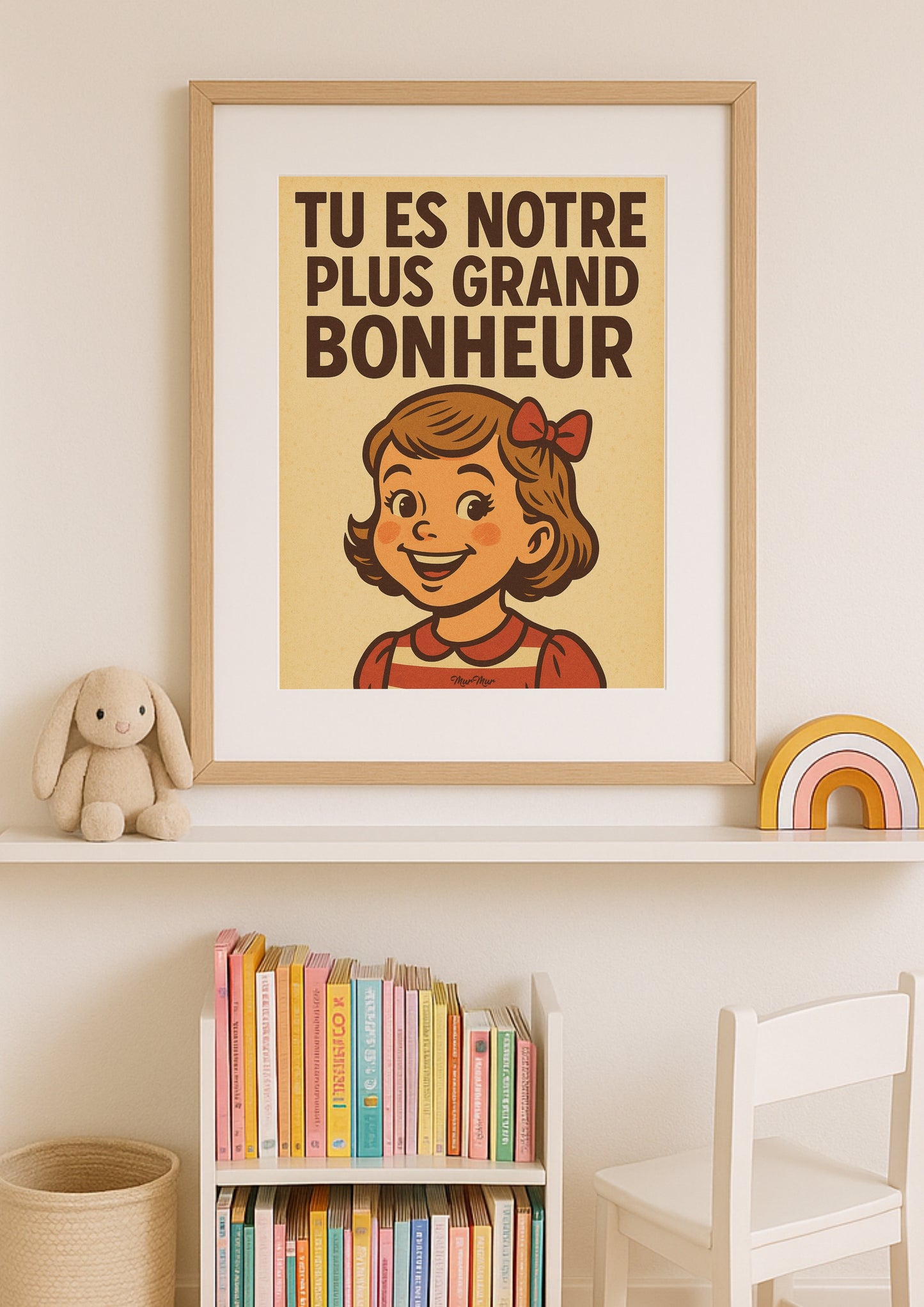 Affiche Vintage - "Tu es notre plus grand bonheur" pour Chambre de Fille