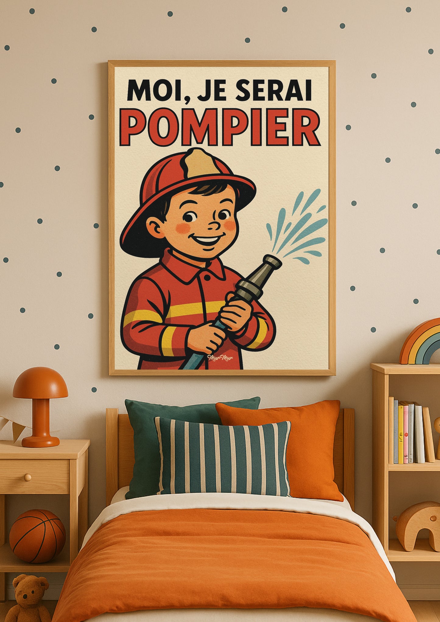 Affiche Vintage Pompier - 'Moi je serai pompier'