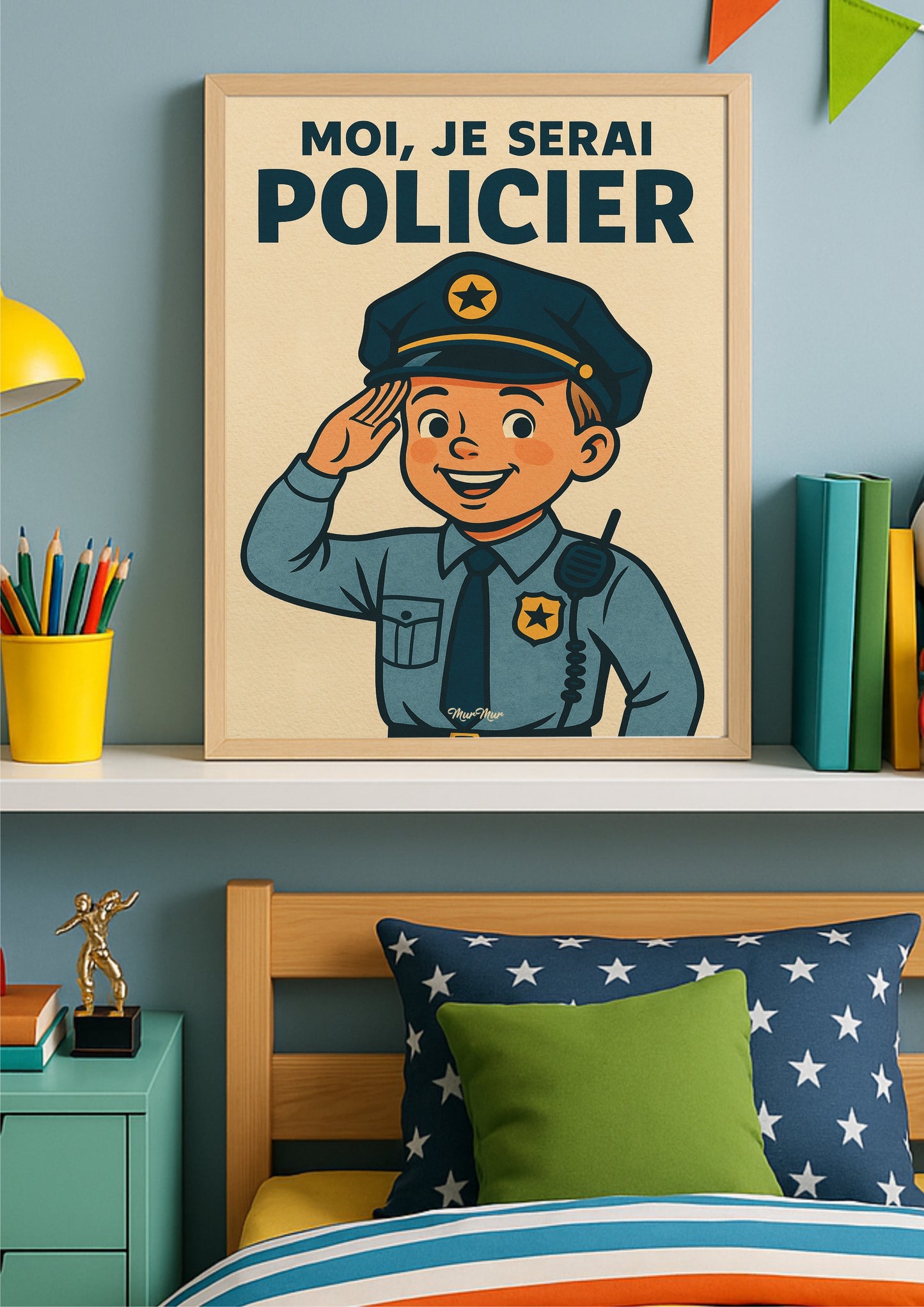 Affiche Vintage Policier - 'Moi je serai Policier'