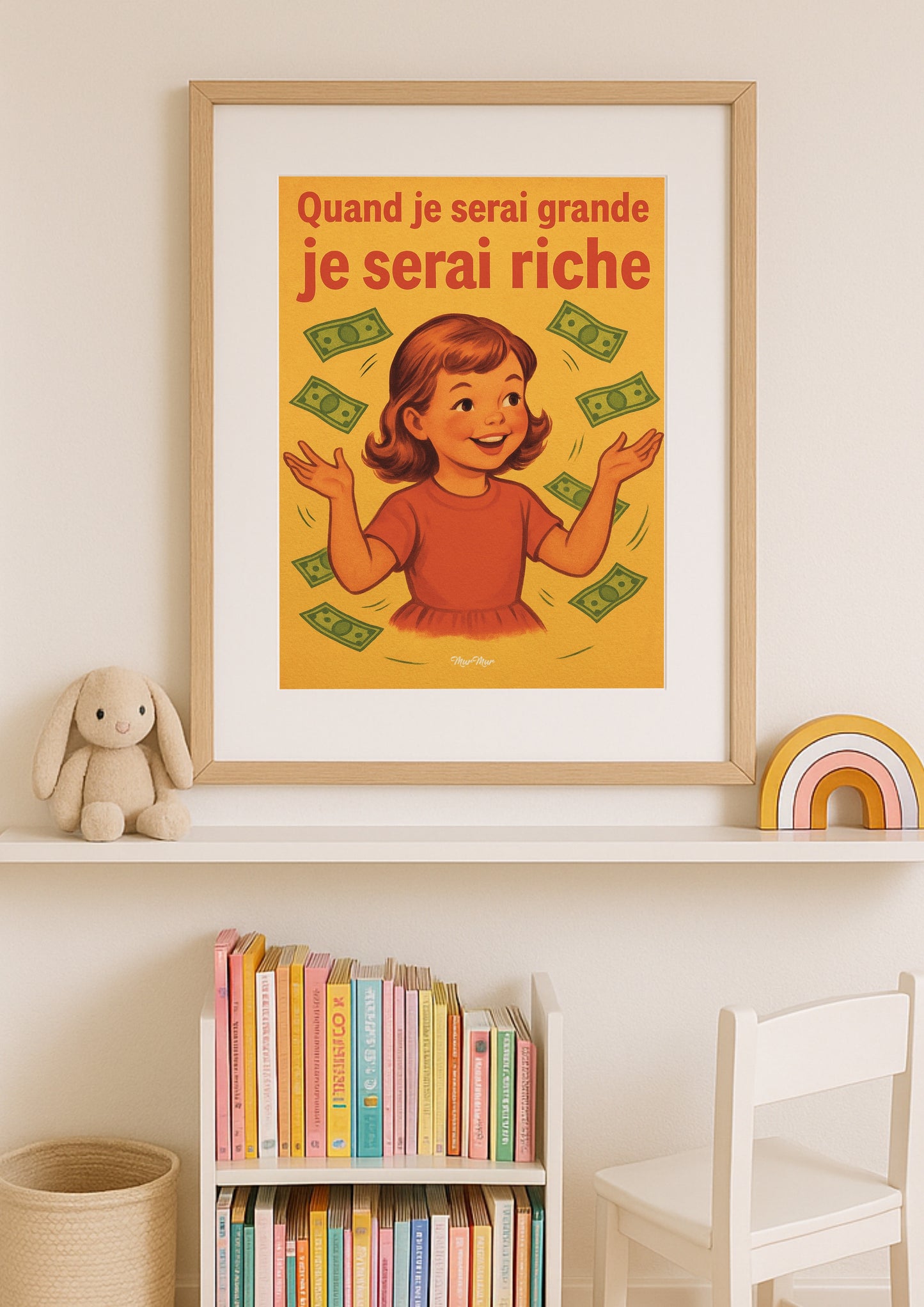 Affiche Vintage Humoristique 'Quand Je Serai Grande, Je Serai Riche'