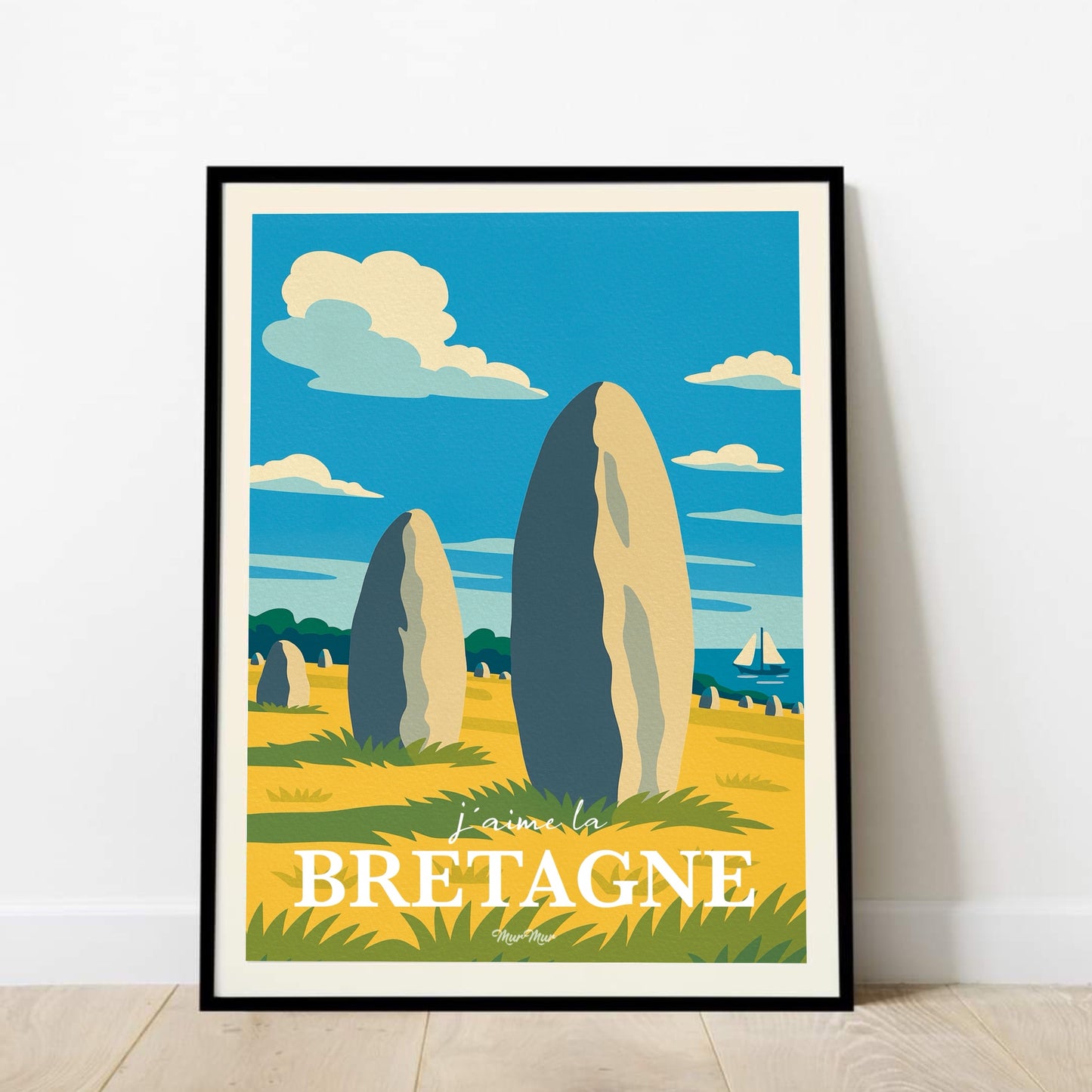 Affiche J’aime la Bretagne – Menhirs