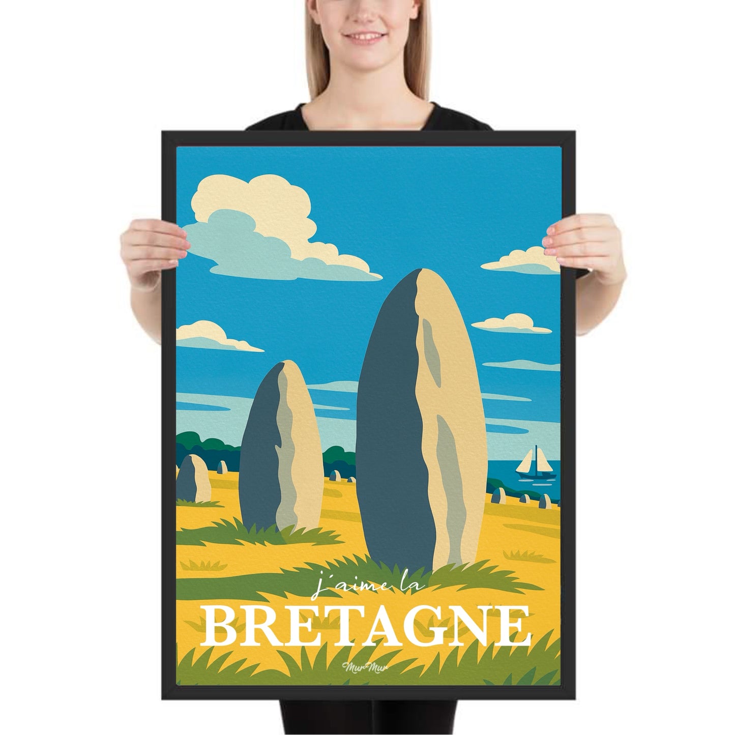 Affiche J’aime la Bretagne – Menhirs