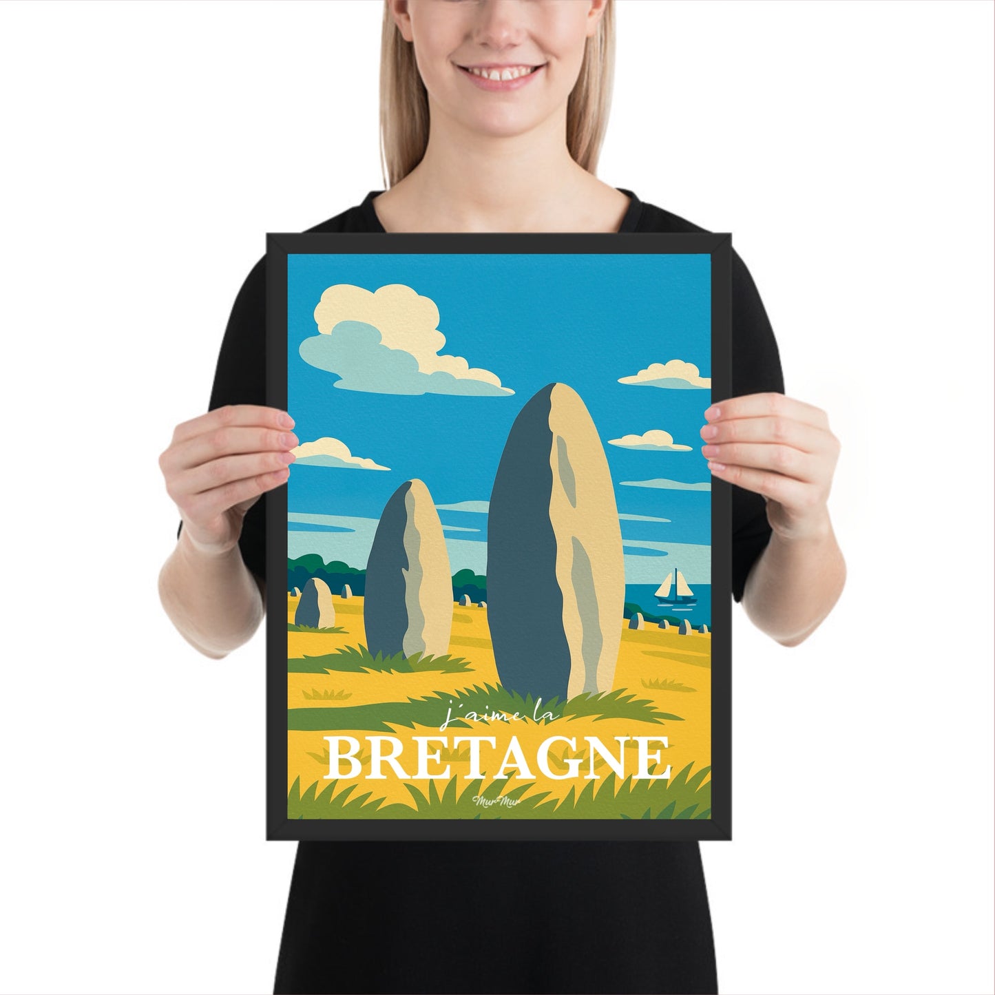 Affiche J’aime la Bretagne – Menhirs