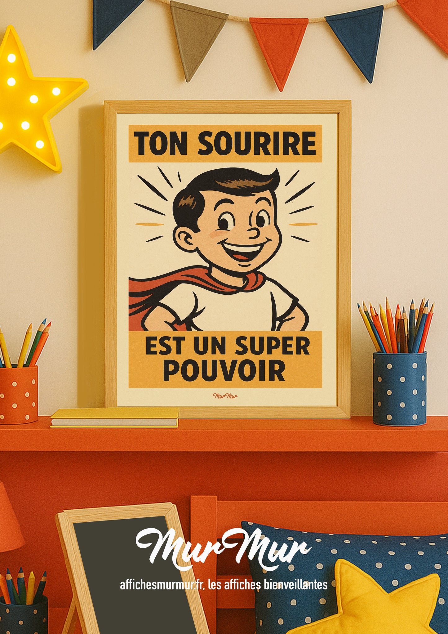 Affiche Vintage « Ton Sourire est un Super Pouvoir »