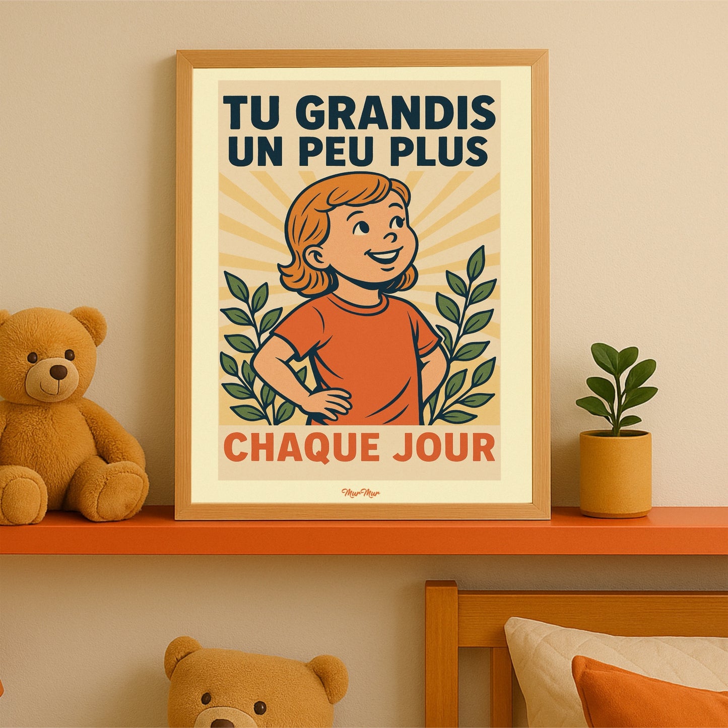Affiche “Tu grandis un peu plus chaque jour” – Encouragement bienveillant pour enfant