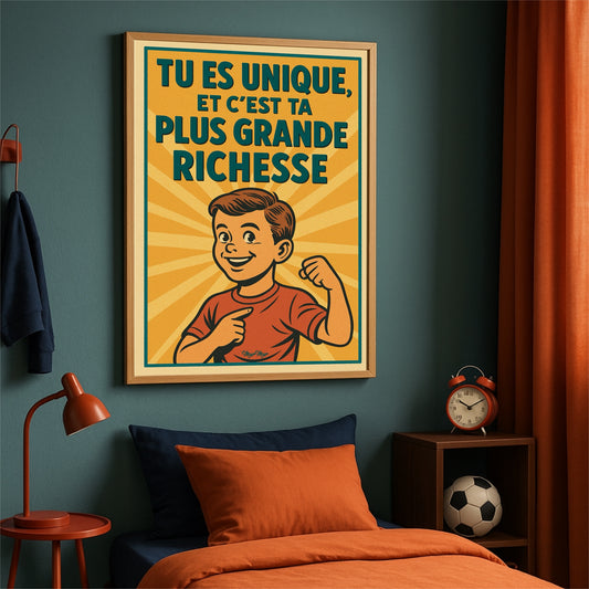 Affiche 'Tu es unique' (garçon)