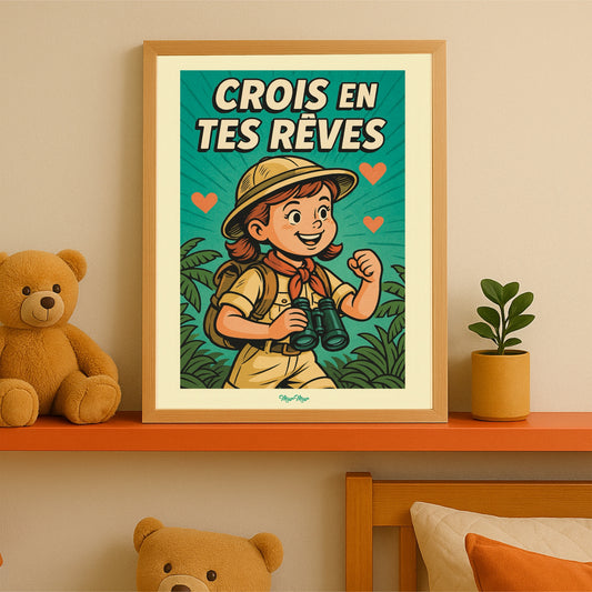 Affiche Vintage 'Crois en tes rêves' d'Exploratrice