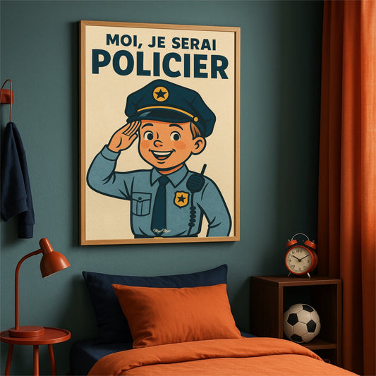 Affiche Vintage Policier - 'Moi je serai Policier'