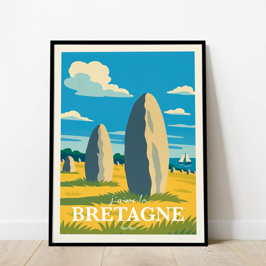 Affiche J’aime la Bretagne – Menhirs