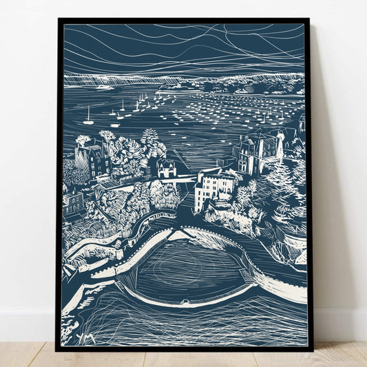 Affiche de la piscine découverte de la plage de l'écluse, Dinard