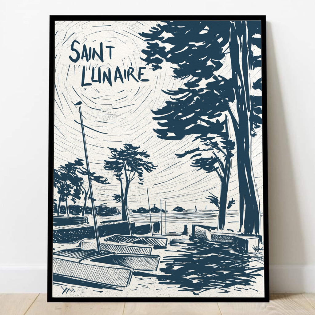 Affiche de Saint-Lunaire, l'entrée de la plage