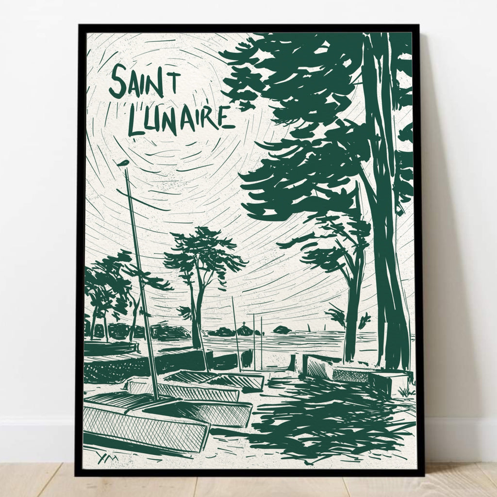 Affiche de Saint-Lunaire, l'entrée de la plage