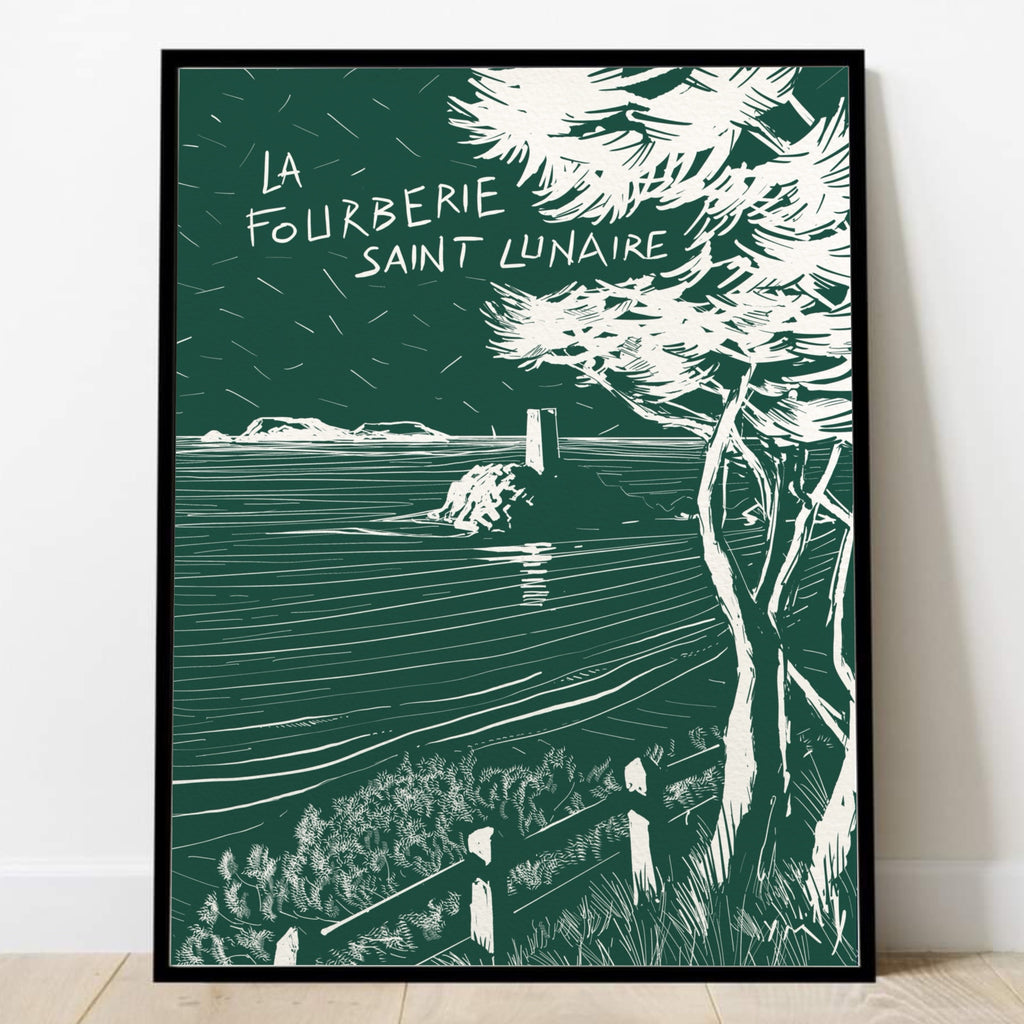 Affiche de la plage de la Fourberie à Saint-Lunaire