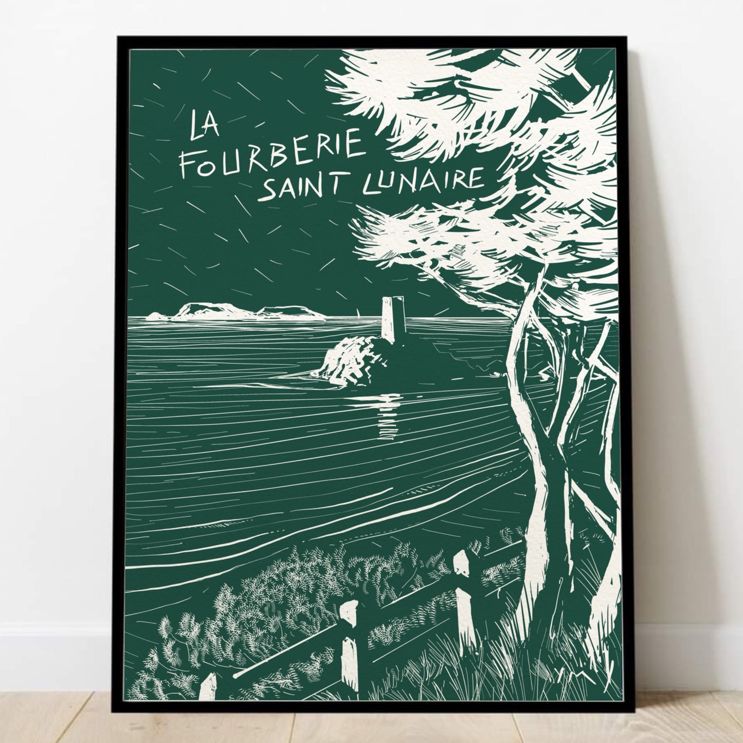 Affiche de la plage de la Fourberie à Saint-Lunaire