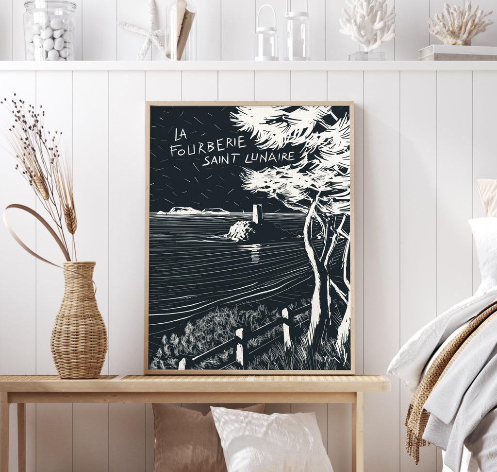 Affiche de la plage de la Fourberie à Saint-Lunaire