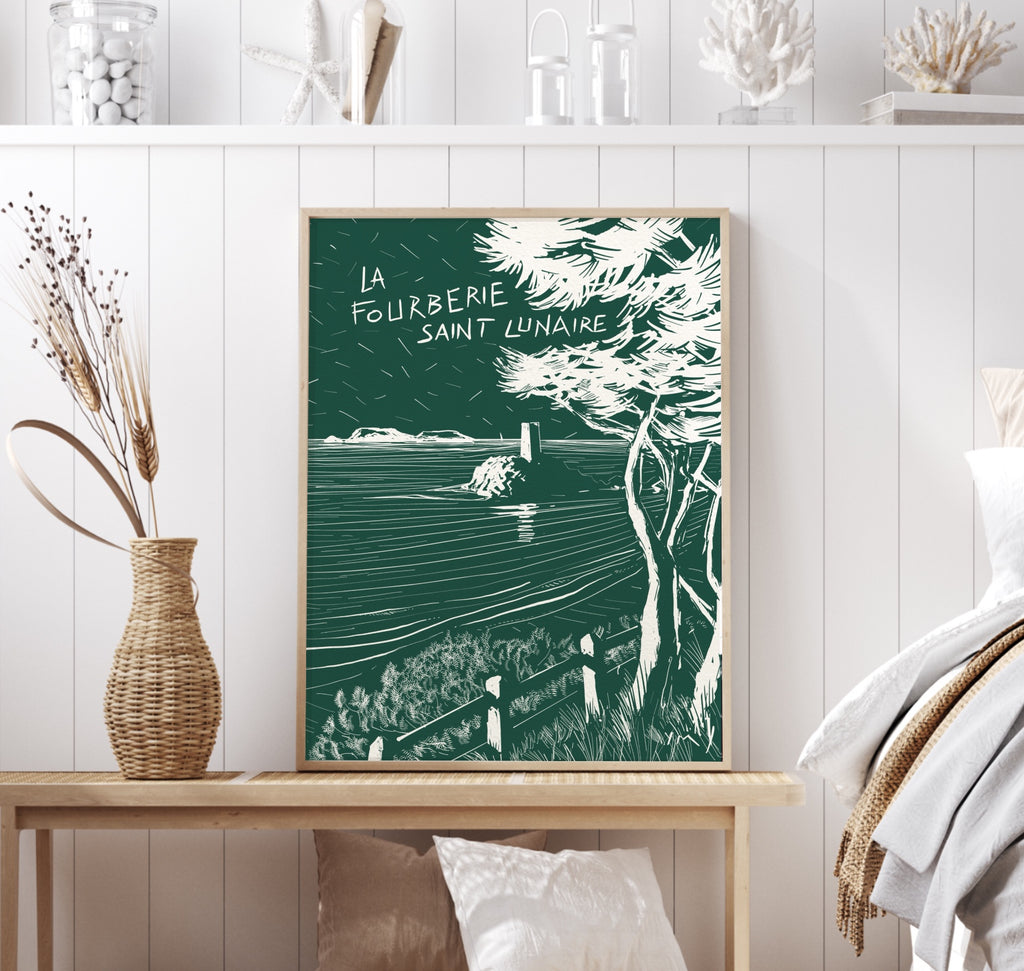 Affiche de la plage de la Fourberie à Saint-Lunaire