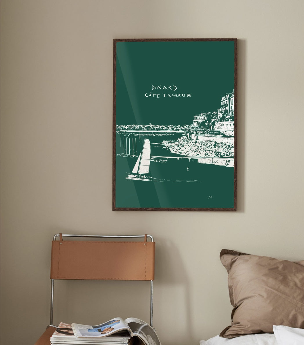 Affiche de DINARD, catamaran au bec de la Vallée