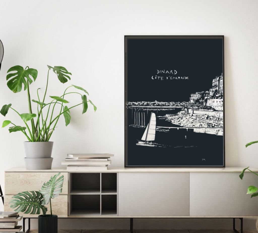 Affiche de DINARD, catamaran au bec de la Vallée