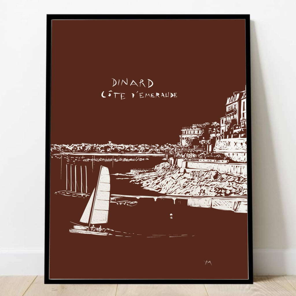 Affiche de DINARD, catamaran au bec de la Vallée