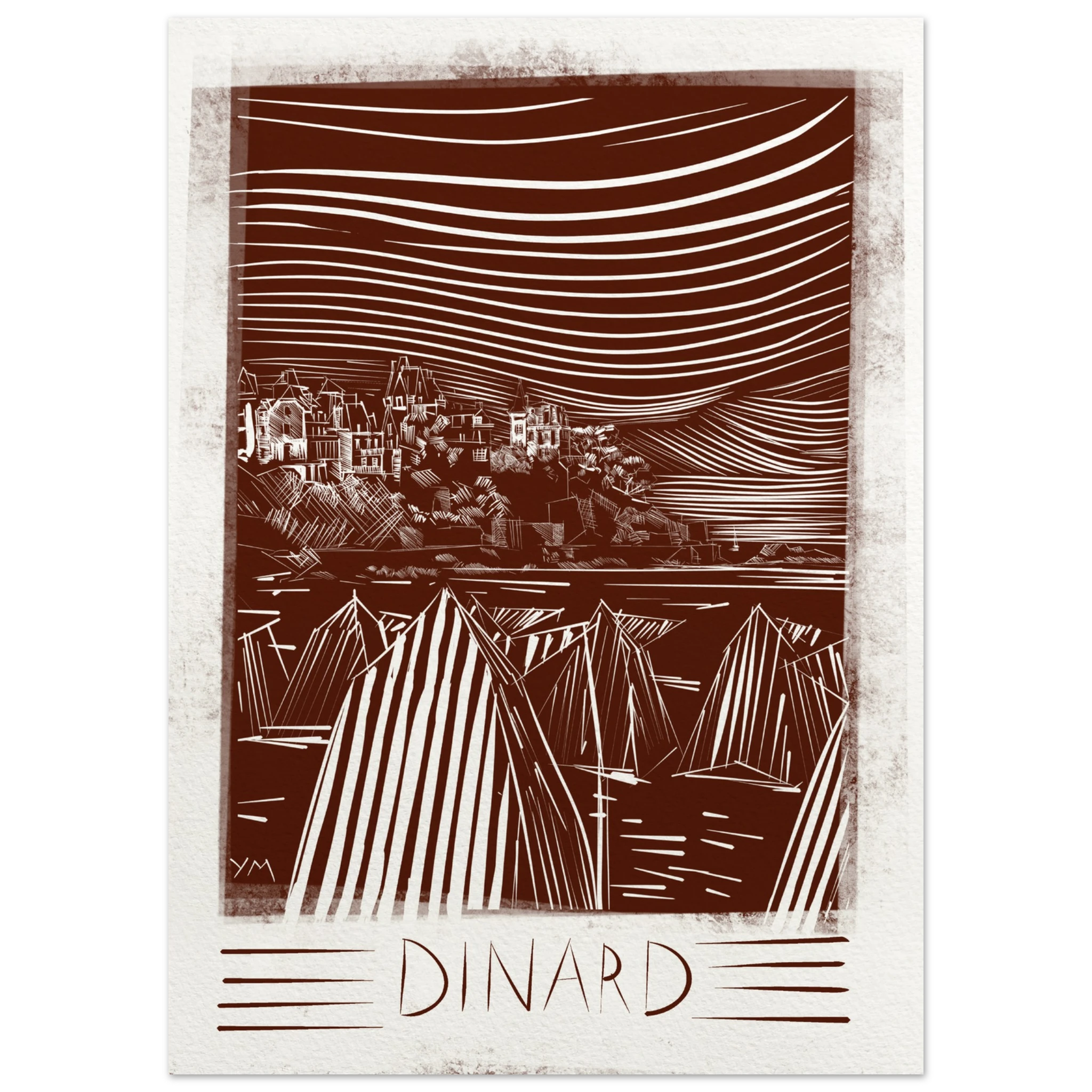 affiche de la plage de l'écluse terre de sienne