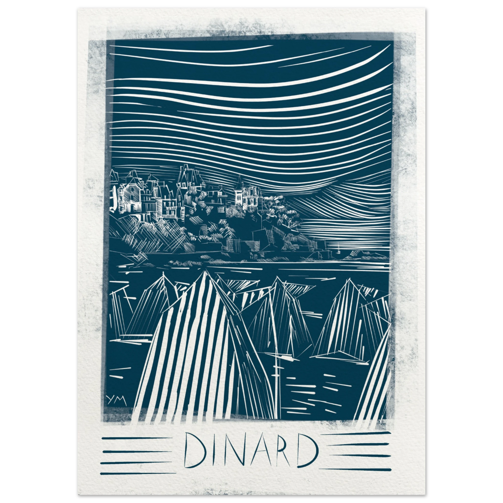 affiche de la plage de l'écluse bleu de Prusse