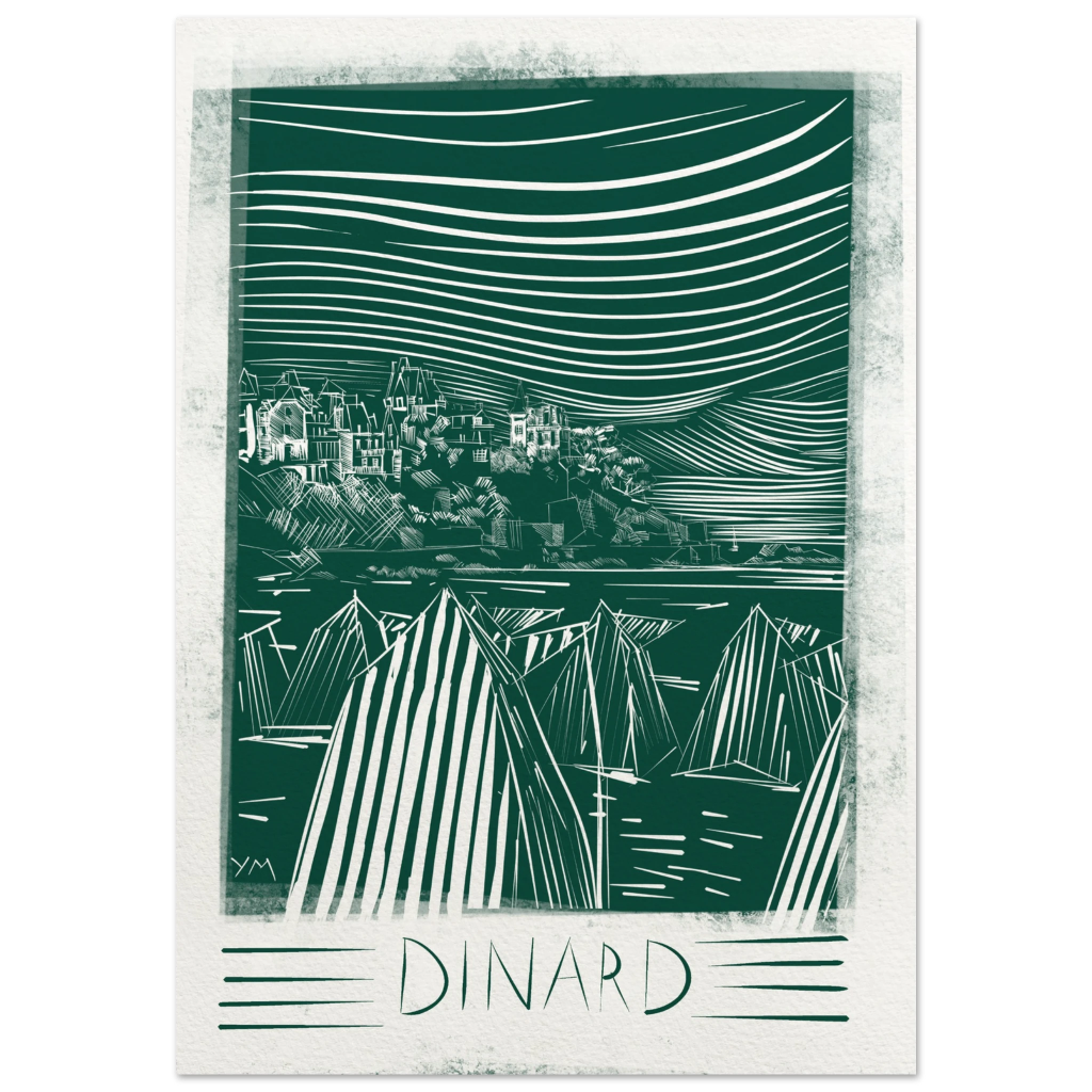 affiche de la plage de l'écluse vert phtalo